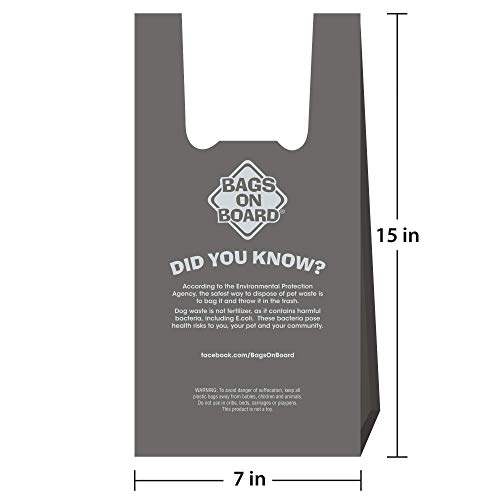 BAGS ON BOARD DOG POOP BAGS – EXTRA THICK WASTE PICKUP BAGS WITH EASY TIE HANDLES – EASY DISPENSING DRAWER PACK – 200 COUNT
