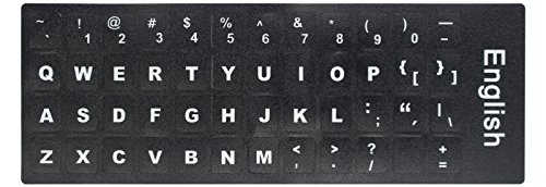 [2PCS Pack] HRH English Keyboard Stickers,PC Keyboard Stickers Black Background with White Lettering for Computer - Thumbnail 5