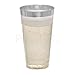 DRINKET Silver Plastic Cups 16 oz Clear Plastic Cups/Tumblers Fancy Plastic Wedding Cups With Silver Rim 50 Ct Disposable For Party Holiday and Occasions SUPER VALUE PACK