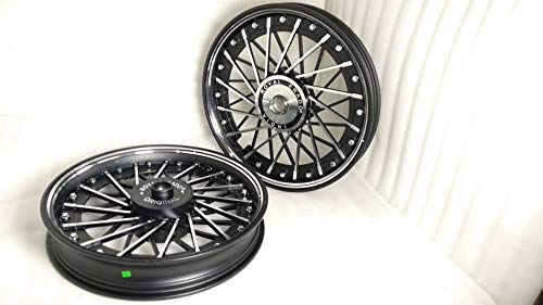 Royal Erado Harley Vintage Style Alloy Wheel silver Rivet Front 19″Disc & Rear 18″ Drum For Royal Enfield Classic Single Disc