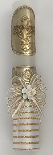 Candle for Baptism, Confirmation or Wedding - Cirio Para Bautizo, Confirmacion O Boda (Dove design may vary slightly)