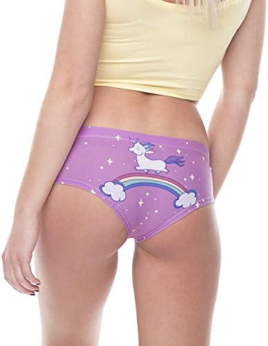 huaneinei Fashion 3D Printed Unicorn Pink Sexy Large Size Animal Women's Briefs Thong