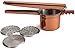 COPPER POTATO MASHER, RICER With Stainless Steel Core ● Commercial Grade Food Purée & Strainer ● BONUS 3 Large Interchangeable Discs ● Great Addition For Your Kitchen