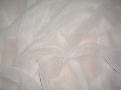 Puresilks White 100% Silk Chiffon Fabric 44 Inches