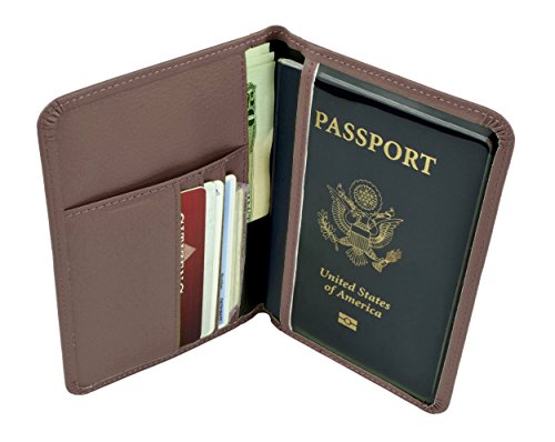 Belle Donne - RFID Blocking Passport Cover Cards Holder PU Leather Travel Wallet - Brown - Thumbnail 5