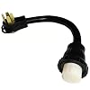 Parkworld-692248-Shore-Power-Adapter-Cord-RV-50-AMP-Standard-14-50P-plug-male-to-Marine-50A-SS2-50R-Locking-Receptacle-female-with-locking-ring