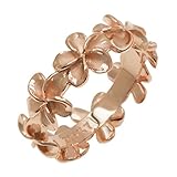 Plumeria Eternity Ring with14K Rose Gold Finish - 8mm