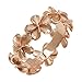Honolulu Jewelry Company Sterling Silver Plumeria Eternity Ring with 14K Rose Gold Finish(7)