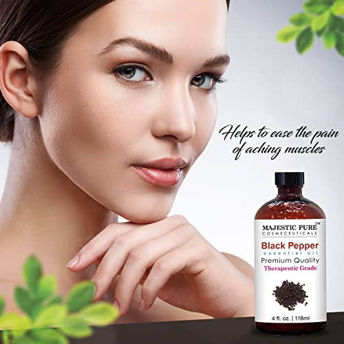 MAJESTIC PURE Black Pepper Essential Oil, Therapeutic Grade, Pure and