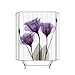 Ao blare Purple Flower Shower Curtain Violet Floral Decor Polyester Fabric Bathroom Set with Hooks 72X72Inch (Purple)
