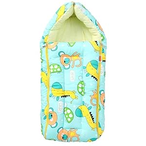 MOM & SON 2 in 1 Baby’s Cotton Sleeping and Carry Bag (0-6 Months) (Green)