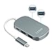 LESHP USB C Hub, Portable 5 in 1 Type C Multi-Port Hub, USB C 3.1 Adapter with Type C Charging Port, 4K HDMI, 3 USB 3.0 for Apple MacBook Pro 2016/2017 and Google Chromebook Efficient Safe (Gray)