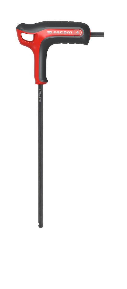 FACOM 84TZSA.4 6-Sided Ball Head Wrench - Red/Black, 4 mm