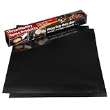 2 Pack Large Thick Heavy Duty Non Stick Teflon Oven Liners Mat, 17"x 25" BPA and PFOA Free, for bottom of Electric Oven Gas Oven Microwave Charcoal or Gas Grills