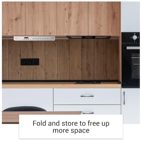 SYLVOX 15.6 inch Smart Under Cabinet TV, 1080P Kitchen Television 360°Rotation & 90°Folding, Built-in Timer, Screen Casting, Google Assistant, Flip Down TV for Kitchen, Bedroom, Campervan (Silver)