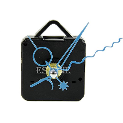Yeahii DIY Quartz Black Wall Clock Spindle Movement Mechanism Repair Parts Blue Hands