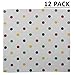 COTTON CRAFT - 12 Pack Confetti Multi Dot Oversized Dinner Napkins - Size 20x20-100% Cotton - Colorful & Playful Dots Brighten Your Dinner Setting - Tailored Mitered Corners and a Generous Hem