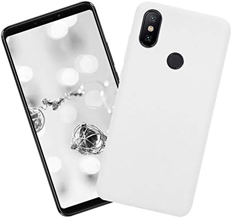 Fine Finet Case for Xiaomi Mi Max 3, Solid Color Soft Smooth Touch TPU Silicone Cover Ultra Slim Lightweight Candy Color Case Durable Flexible Shockproof Back Protective Shell - White