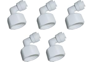 YZM 1/2" female thread x 1/4" OD tube Quick Connector fittings Water Purifiers Filters Reverse Osmosis Systems accessories set of 5 (Elbow,1/2" female thread x 1/4" OD tube)