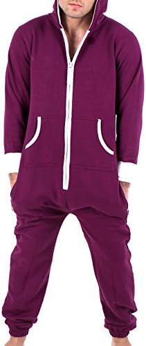 Juicy Trendz Fuxion Mens Onesie Adult Jumpsuit - Warm Hooded Onesie for Men & Women - Cozy Nightwear and Loungewear