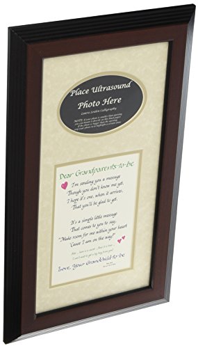 Grandparents to Be Ultrasound Picture Frame 7x14 Sonogram Gift, Choose Your Mat Color and Frame - Cherry Frame & Taupe Mat