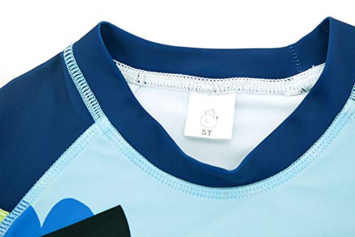 Baby/Toddler Boys Two Piece Swimsuit UPF 50+ Sun Protection Long Sleeve Rashguard Set Bathing Suit - Thumbnail 2