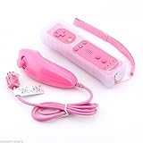 YORKING 2in1 Built in Motion Plus Remote and Nunchuck Controller with Silicon Case for Nintendo Wii, Wii U and Mini Wii - Pink