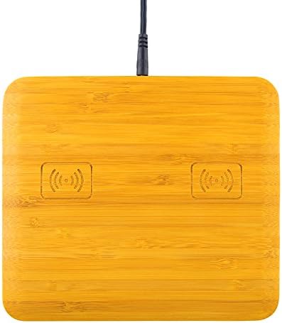 Dual Fast Wireless Charger, INNAPER Bamboo Fast Charge Qi Wireless Charging Pad for Samsung Galaxy S7, S7 Edge, Note 5, S6 Edge Plus and Other Qi-Enabled Devices (AC Adapter Included)