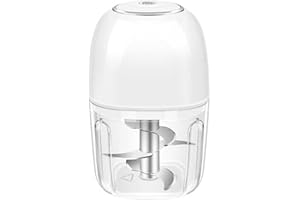 BildeeMait Electric Garlic Chopper 350ml, USB Rechargeable for Mini Food Processor with 6 for Stainless Steel Blades, 45W Mot