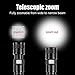 Rechargeable Tactical LED Flashlight Telescopic Zoomable Torch Waterproof CREE Light, 1000 Lumen 5 Modes, 18650 Battery, Intelligent Power Indicator, Metal Clip, Usb Cable, Lanyard Hole,for Camping