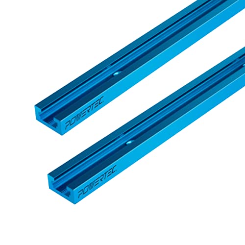 POWERTEC 71118 24 Inch Double-Cut Profile Universal T-Track with Predrilled Mou…
