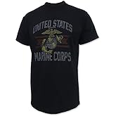 Armed Forces Gear Men's US Marines Vintage Basic Short-Sleeve T-Shirt - Licensed United States Marine Corps Shirts for Men