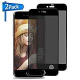 Privacy Screen Protector for iPhone 8 Plus/ 7 Plus, ANYOYO 2 Packs Tempered Glass Screen Protector Premium Anti-Spy/Fingerprint/Scratch 3D Full Coverage Screen Protectors – Black [Easy Install]