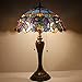 WERFACTORY Tiffany Lamp Blue Purple Cloud Stained Glass Style Table Lamp 16X16X24 Inches Desk Bedside Reading Light Resin Base Decor Bedroom Living Room Home Office S558 Series