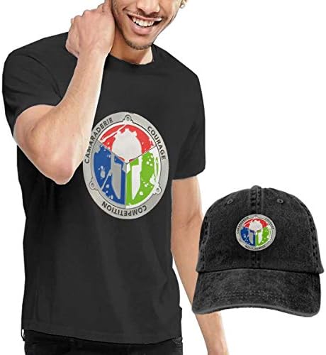 LANGZIH Men's Cotton Casual T-Shirt & Baseball Cap Hat - Spartan Race Trifecta Classic Medal Display