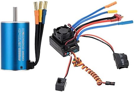 Ecelledge 3660 2600KV 4P Sensorless Brushless Motor &amp; 80A Brushless Splash-Proof Electronic Speed Controller ESC with 5.3V/5A Switch Mode BEC for 1/8 1/10 RC Car