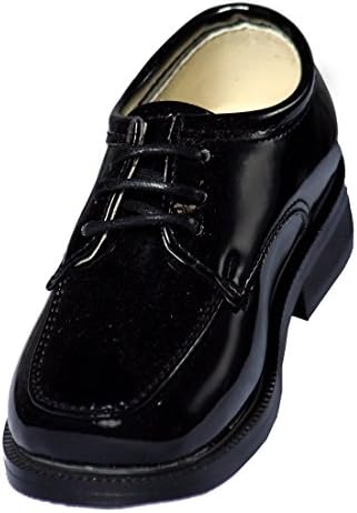 Boys Black Square Toe Tuxedo Shoe