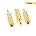 SiYear 3-Pack 3.5mm Male Plug to 6.35mm Female Stereo Jack Adaptor (Gold Plated),for Audio Earphone,Headphones ect