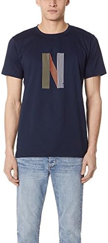 Norse Projects Men's Niels Logo Tee, Dark Navy, Large