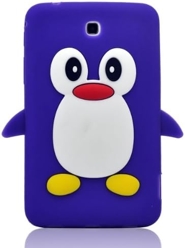 DE Cute 3D Cartoon Animal Series Samsung Galaxy Tab 3 7 P3200 Case New Dark Blue Funky Penguin Shape Style Silicone Case Protective Cover for Samsung Galaxy Tab 3 7 P3200