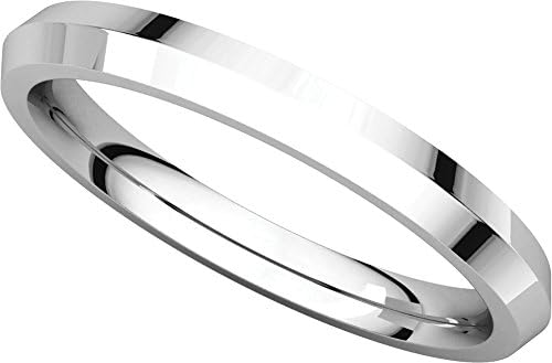 Womens 14K White Gold, Knife Edge Wedding Band 2.5MM (sz 5.5)