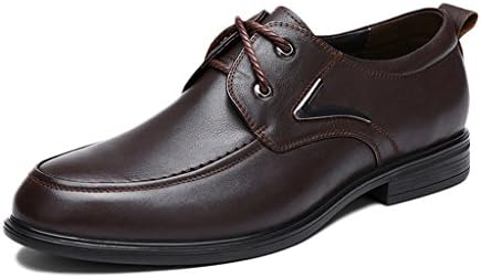 DEKESEN Men's Leather Lace Up Stitching Design Shoes