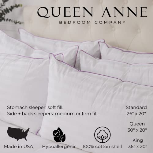 Queen Anne Luxury Hotel Pillows Two Pack (2) Majesty Down