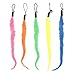 Aigou Cat Wand with Teaser Toys, Long Dangler Stick Fishing Rod with 5 Pieces Fun Teaser and Bell Refill Pack for Cat and Kitten (Blue)