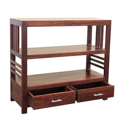 Hariom Handicraft KendalWood Furniture Sheesham Wooden Mahogany Finish Console Table/Kitchen Rack/Book Shelves