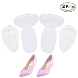 Fibee Heel Grips Shoe Pads Ball Of Foot Inserts High Heel Foot Cushions Soft Gel Toe Insole liners Shoe Too Big (Clear)
