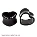 BodyJ4You 4PC Ear Plugs Heart Tunnels Glossy Black White Acrylic 2G Double Flare Expanders