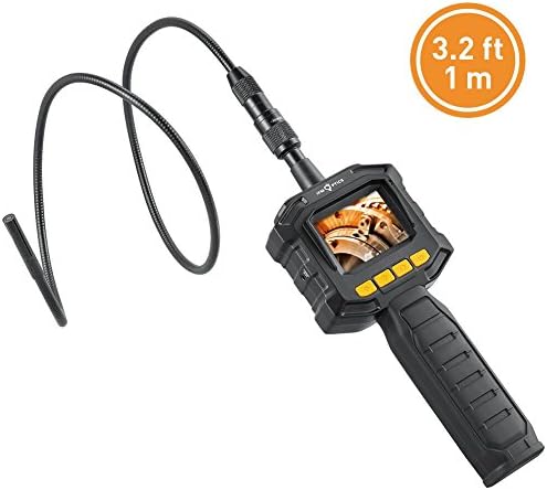 Handheld HD Borescope Inspection Camera with Color LCD Screen, IFM Optics Digital Endoscope Semi-Rigid Snake Camera Kit with LED lights, Up to 6 Hours Working Time, with Tool Box(3.22ft)