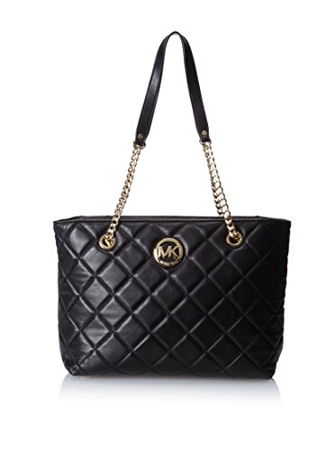 Michael Kors Fulton Quilted Leather Shoulder Handbag Purse Black