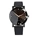 Charberry Men Women Quartz Dial Clock Analog Wrist Watch (Black 3)